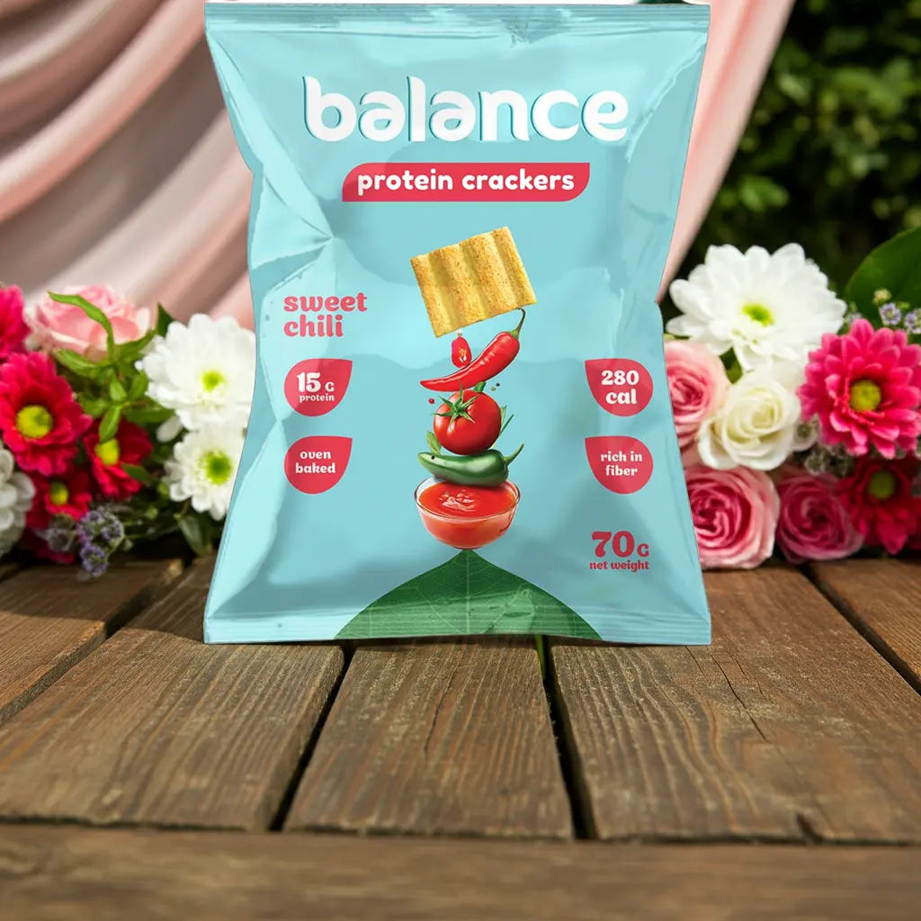 Balance Crackers Sweet Chili 15g Protein - 10x70 Gram - fresh produced.