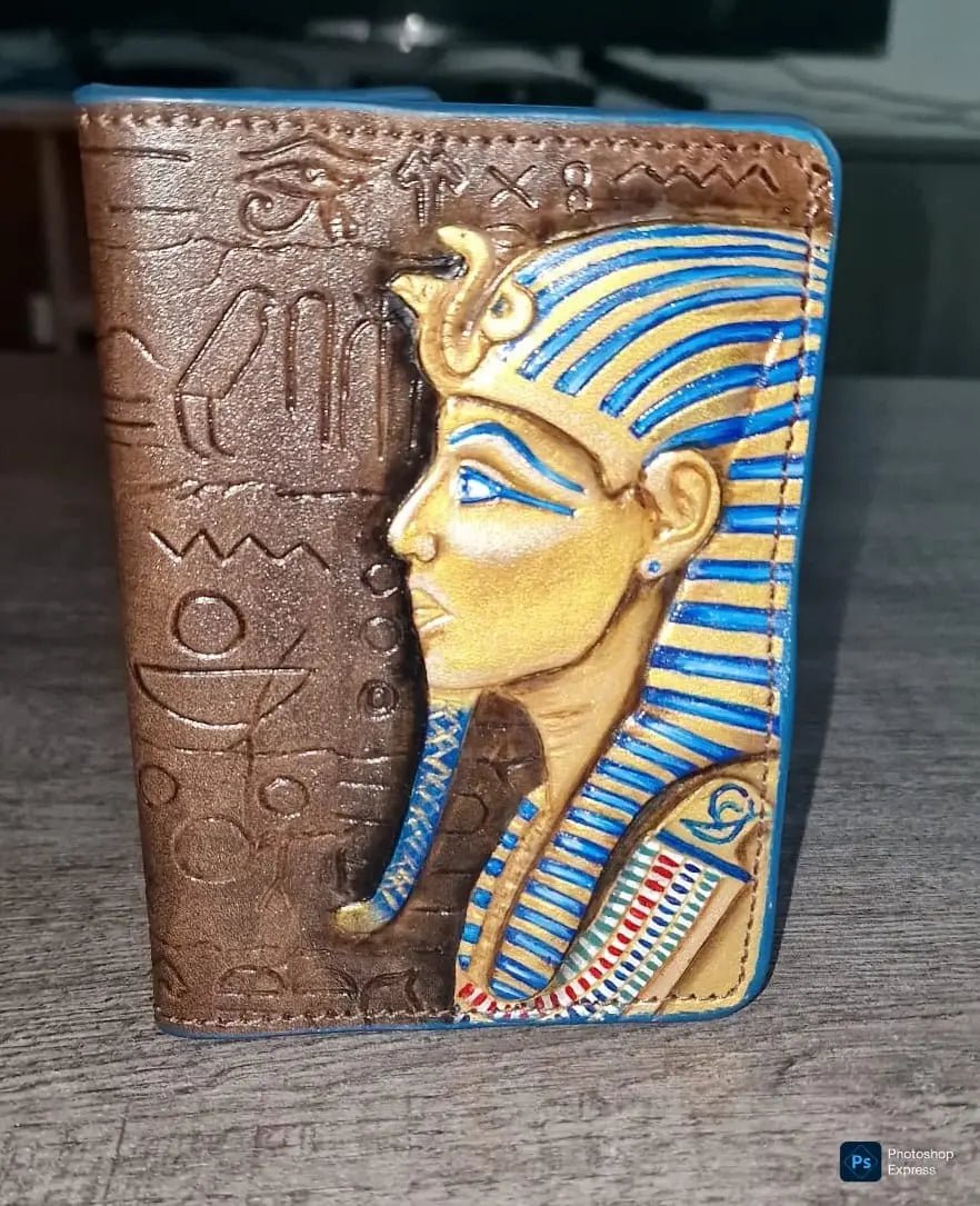 handmade genuine leather passport cover - fresh produced.