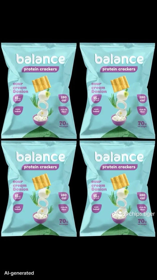 Balance Crackers: Protein - Packed Sour Cream & Onion Snacks - fresh produced.