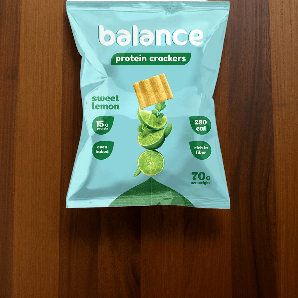 Balance Crackers Sweet Lemon 15g Protein - 10x70 Gram - fresh produced.