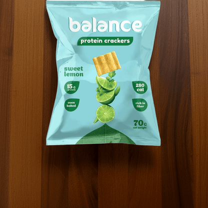 Balance Crackers Sweet Lemon 15g Protein - 10x70 Gram - fresh produced.
