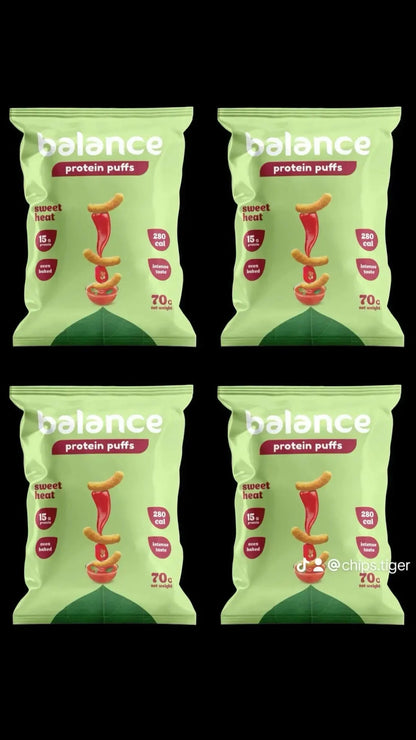 Balance Protein 15 Gram - Baked Oven Puffs - Sweet Corn - 10X 70 Gram - fresh produced.