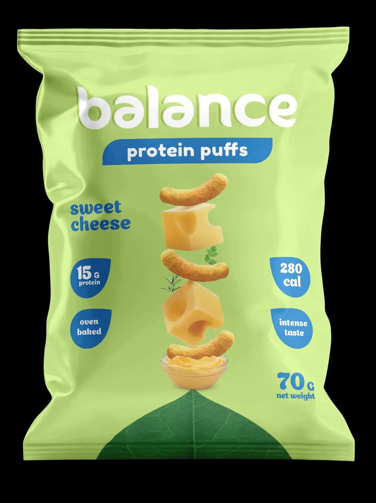 Balance Protein: Puggs Sweet Cheese 10x70g Baked Oven Snack - fresh produced.