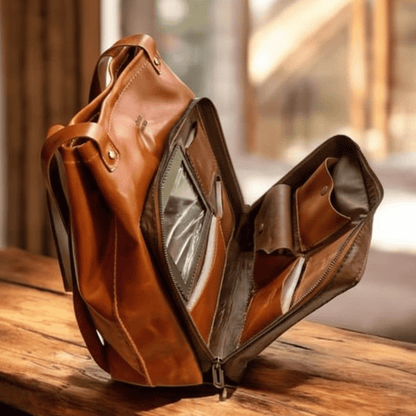 Handgemaakte Leren Tas - Chocoladebruin - fresh produced.