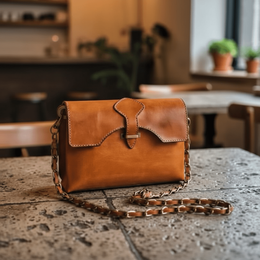 Handgemaakte Leren Tas - Lichtbruin - fresh produced.