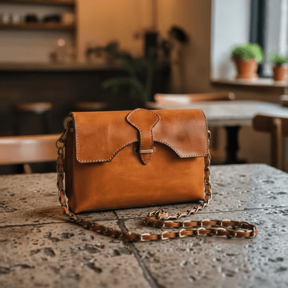 Handgemaakte Leren Tas - Lichtbruin - fresh produced.