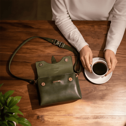 Handgemaakte Leren Tas - Zadelbruin - fresh produced.