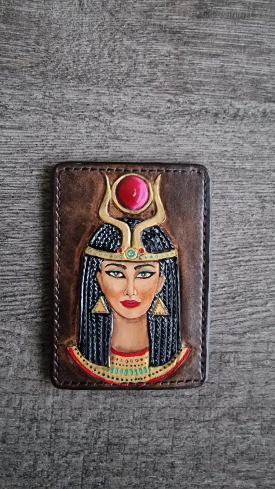 Pharaoh Handmade Genuine Leather Wallet - Cleopatra - fresh produced.
