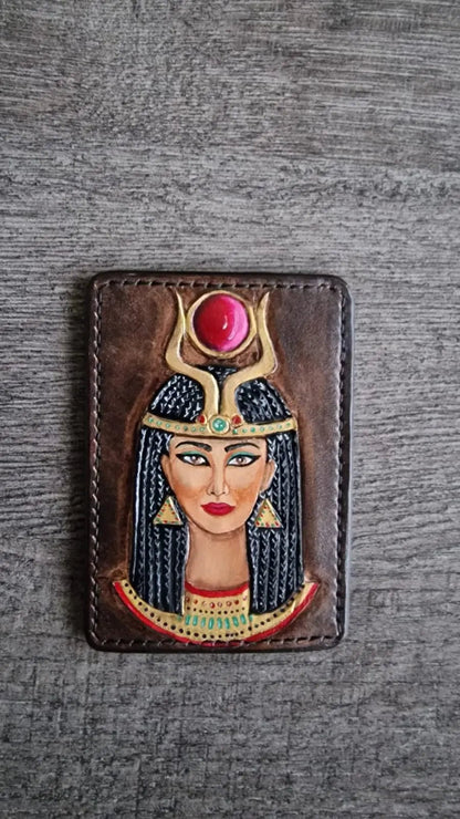 Pharaoh Handmade Genuine Leather Wallet - Cleopatra - fresh produced.