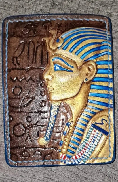 pharaoh - handmade - genuine - leather - wallet - Tutankhamun - fresh produced.