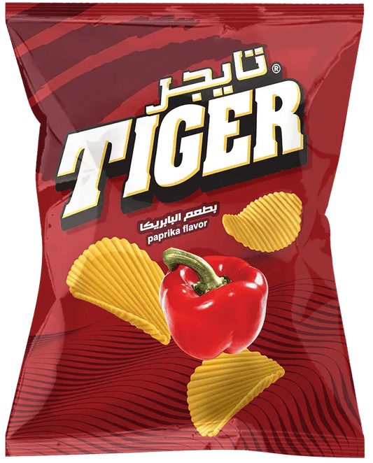 Tiger Chips Paprika - 12x90 Gram - fresh produced.